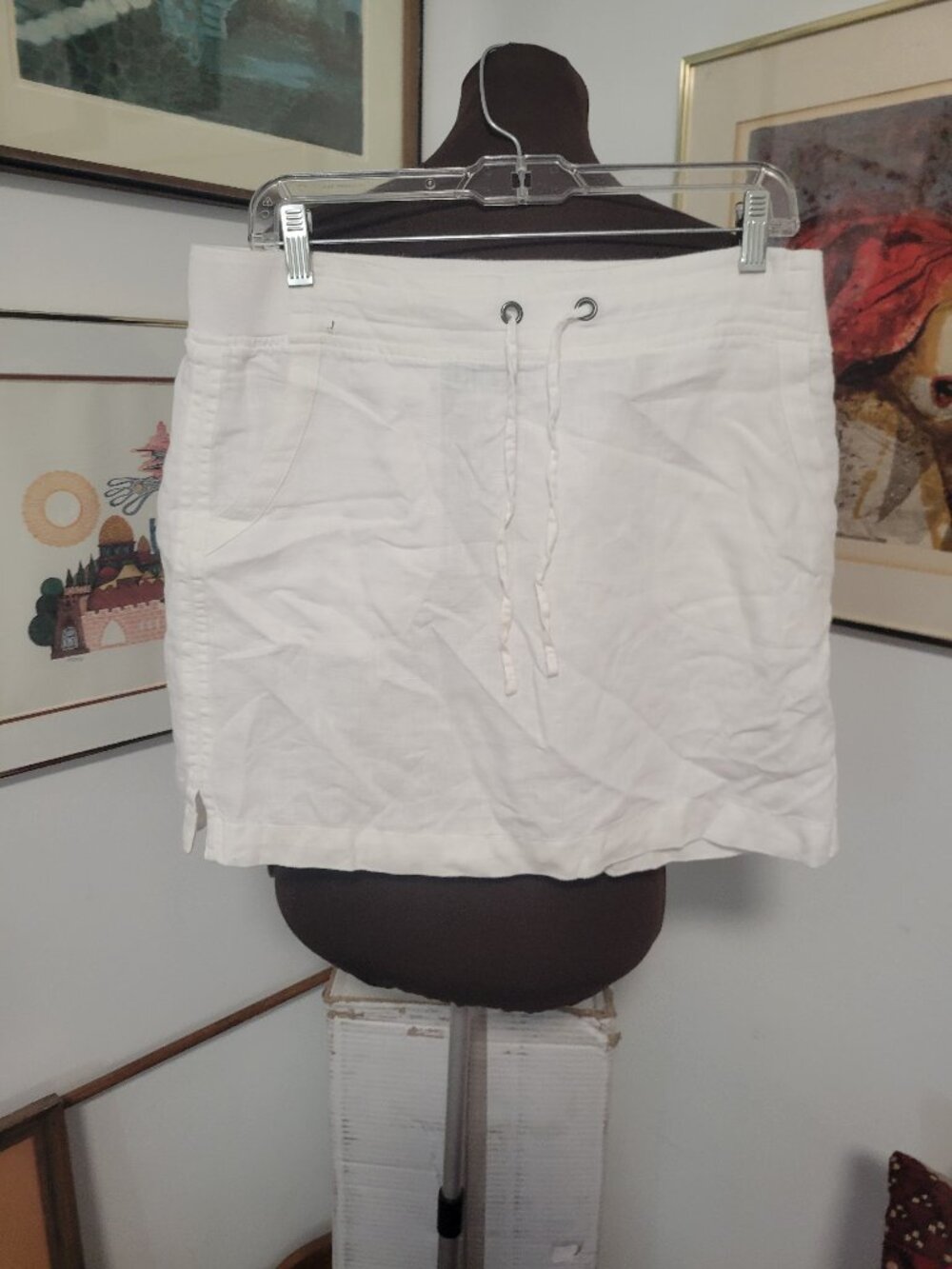 Athleta White Linen Mini Skirt Size 10